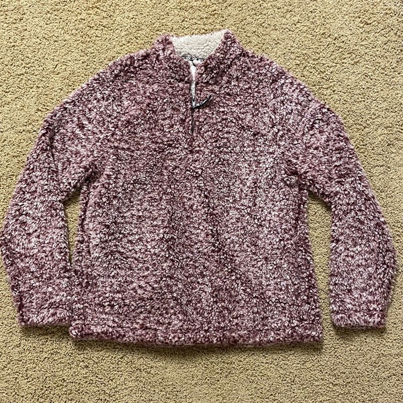 fuzzy quarter zip pullover